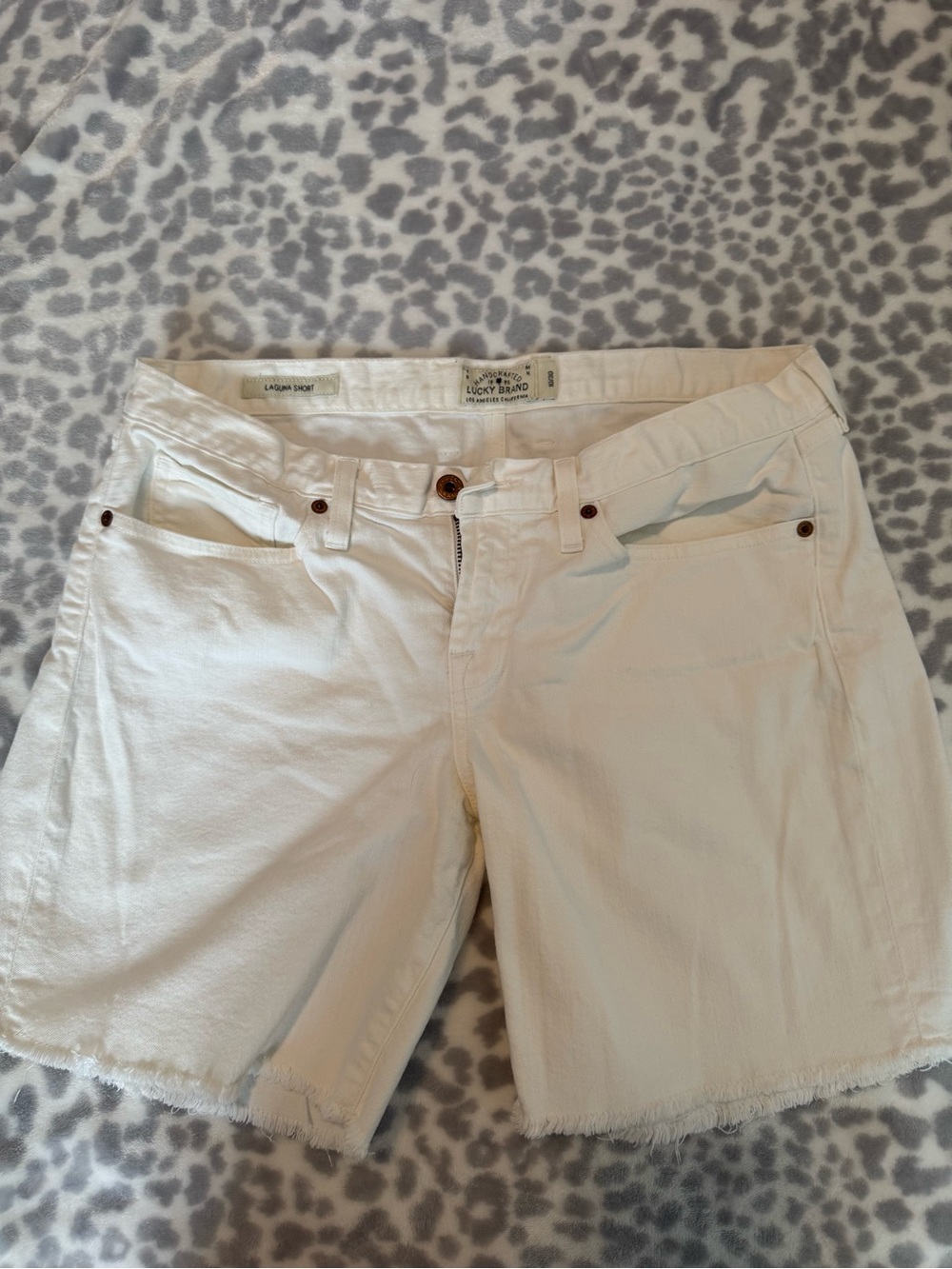 Lucky Brand White Denim Low Rise Cutoff Shorts